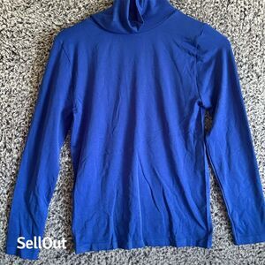 Metric Women's Long Sleeve Blue Turtleneck Top Size L Casual